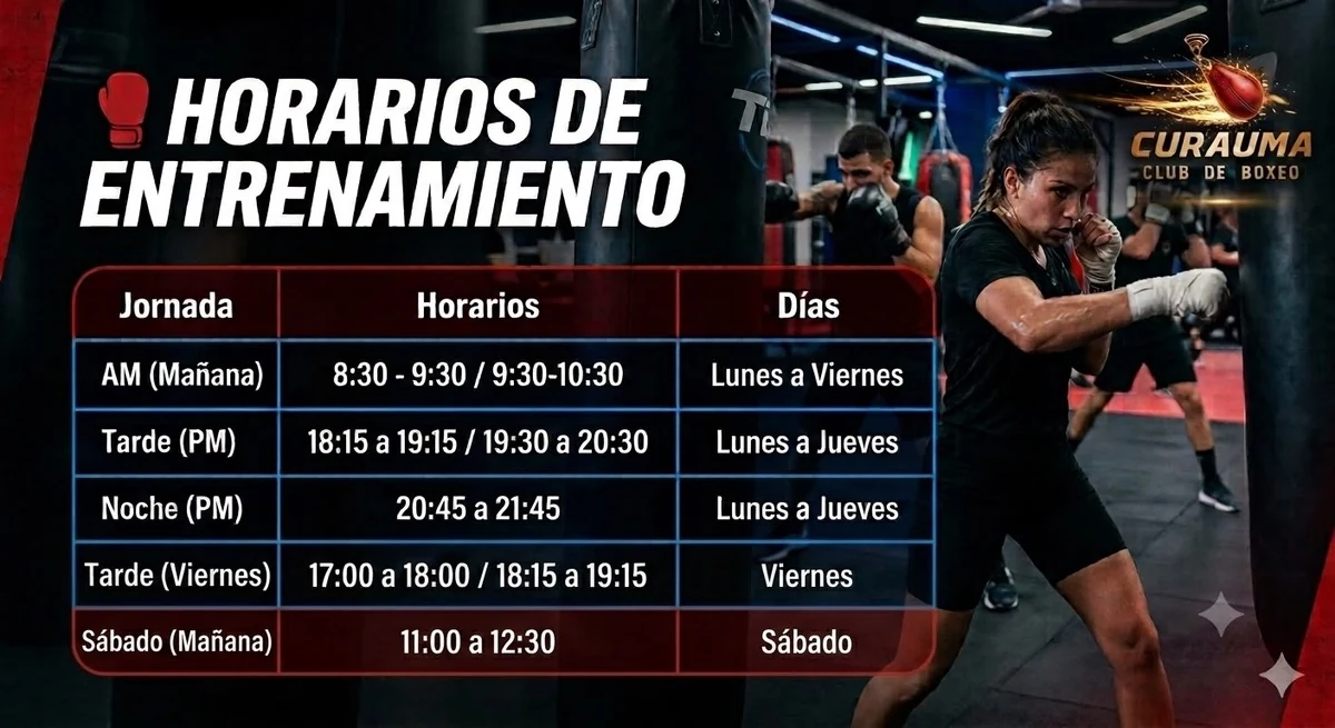 Horarios de entrenamiento de boxeo del Club de Boxeo Curauma